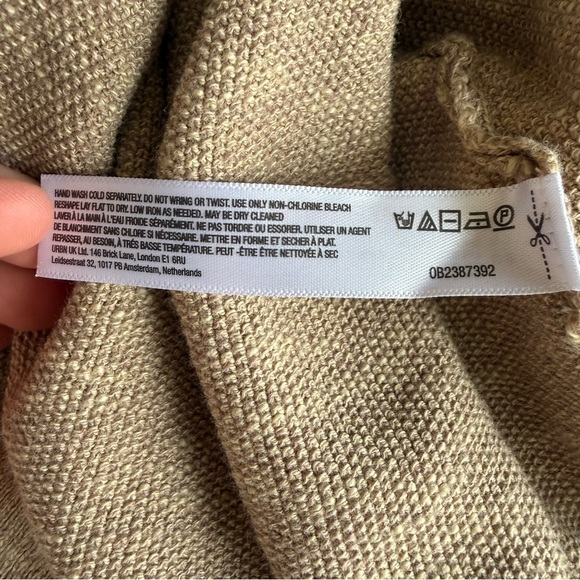 Free People Free-est Audrina Cotton-Linen Sweater Maci Dress Brown Sand - Picture 8 of 9